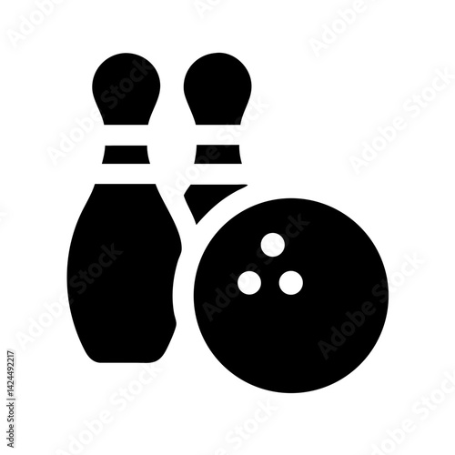 Icon of a bowling ball and pins representing the sport