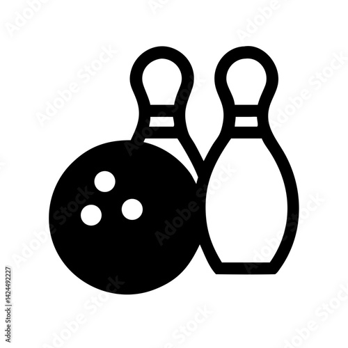 Icon of a bowling ball and pins representing the sport