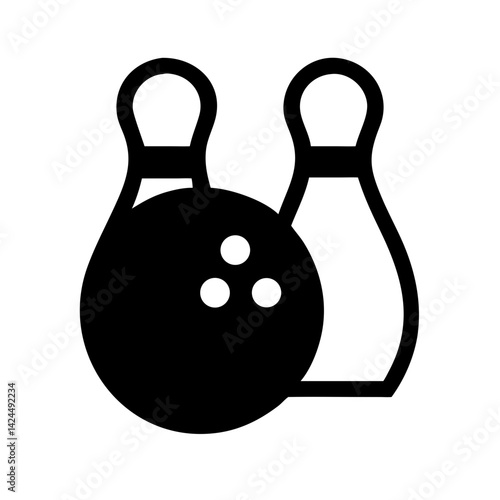 Icon of a bowling ball and pins representing the sport