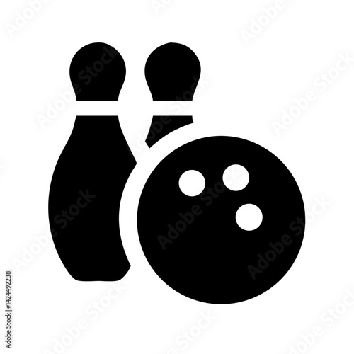 Icon of a bowling ball and pins representing the sport