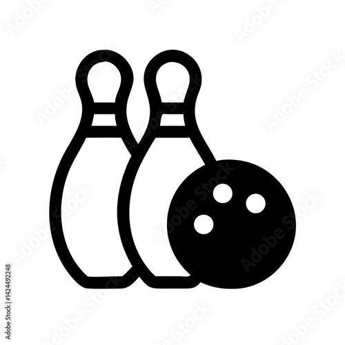 Icon of a bowling ball and pins representing the sport