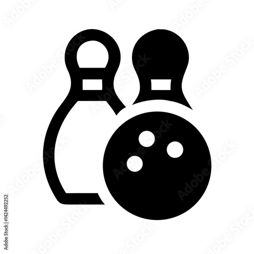 Icon of a bowling ball and pins representing the sport