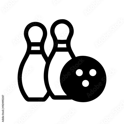 Icon of a bowling ball and pins representing the sport