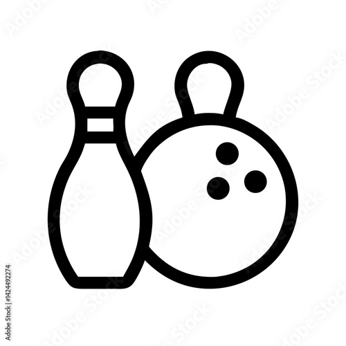 Icon of a bowling ball and pins representing the sport