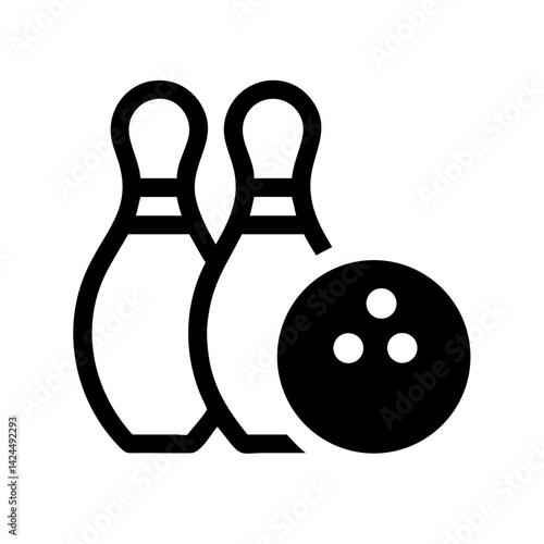 Icon of a bowling ball and pins representing the sport