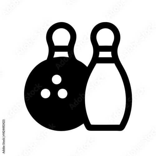 Icon of a bowling ball and pins representing the sport