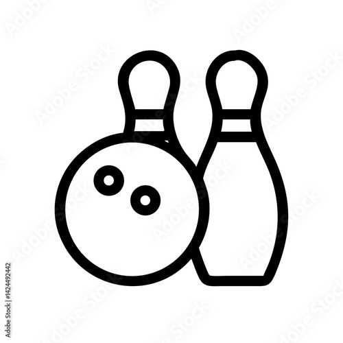 Icon of a bowling ball and pins representing the sport