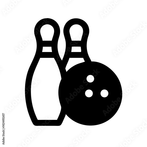 Icon of a bowling ball and pins representing the sport