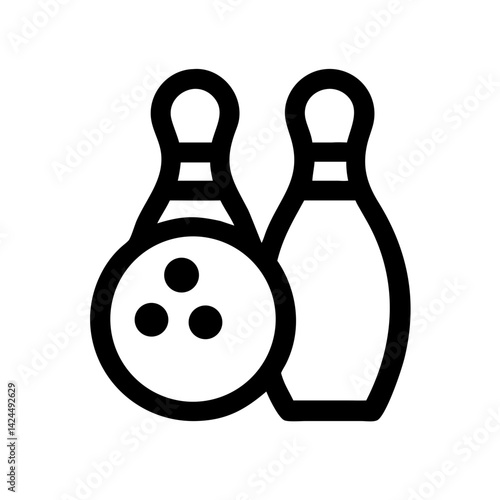 Icon of a bowling ball and pins representing the sport