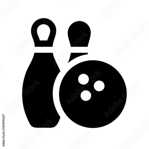 Icon of a bowling ball and pins representing the sport