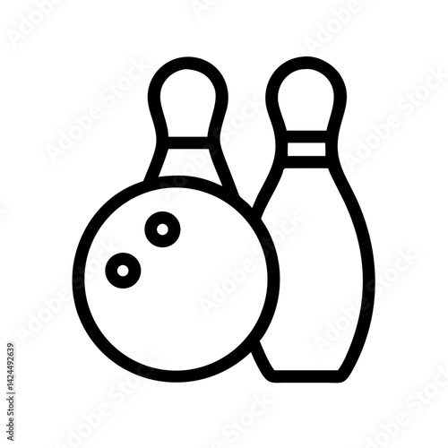Icon of a bowling ball and pins representing the sport