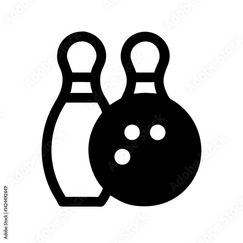 Icon of a bowling ball and pins representing the sport