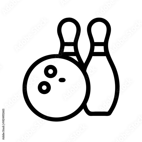 Icon of a bowling ball and pins representing the sport