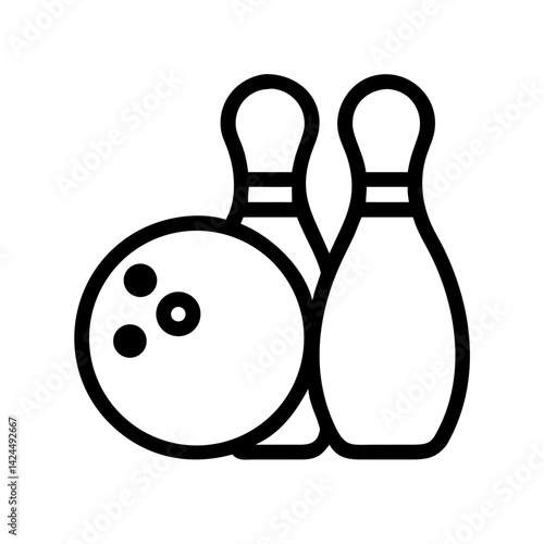 Icon of a bowling ball and pins representing the sport