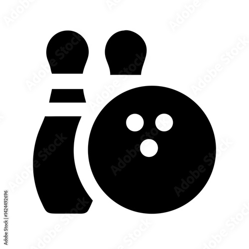 Icon of a bowling ball and pins representing the sport