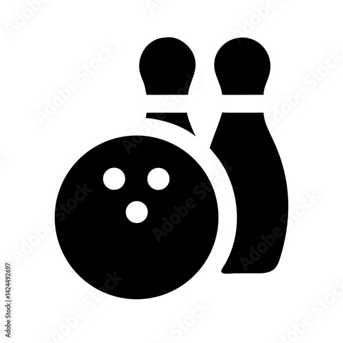 Icon of a bowling ball and pins representing the sport