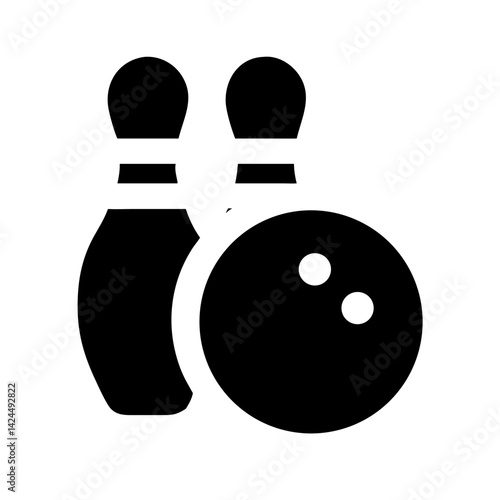 Icon of a bowling ball and pins representing the sport