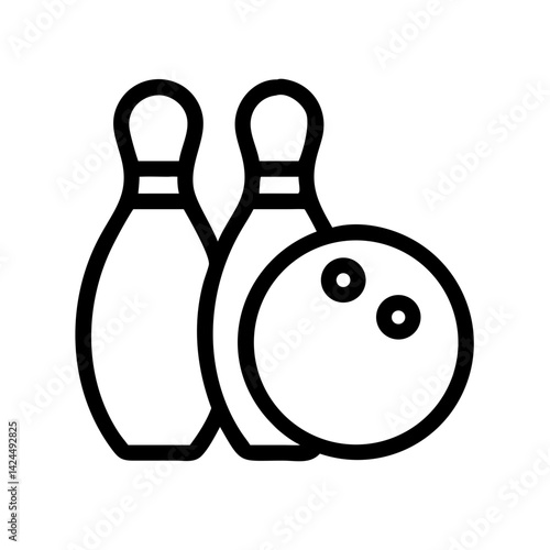 Icon of a bowling ball and pins representing the sport