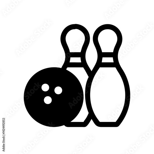 Icon of a bowling ball and pins representing the sport