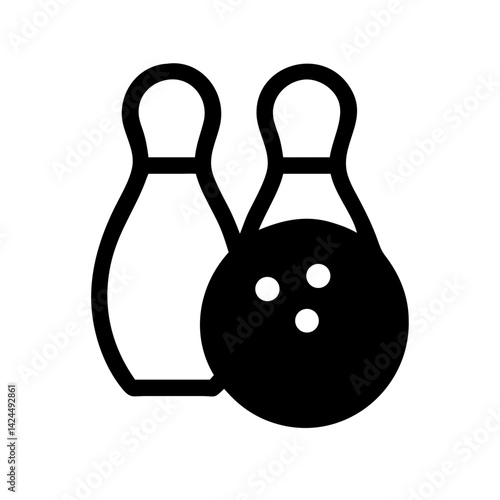 Icon of a bowling ball and pins representing the sport