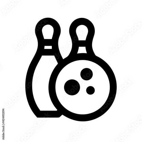 Icon of a bowling ball and pins representing the sport