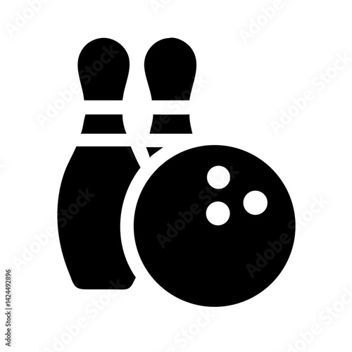 Icon of a bowling ball and pins representing the sport