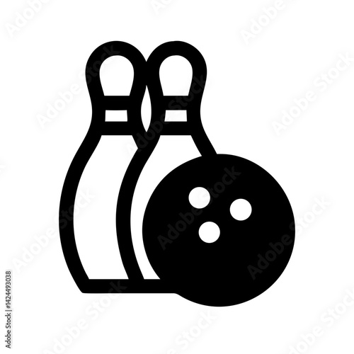 Icon of a bowling ball and pins representing the sport