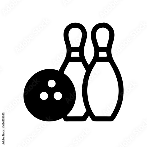 Icon of a bowling ball and pins representing the sport