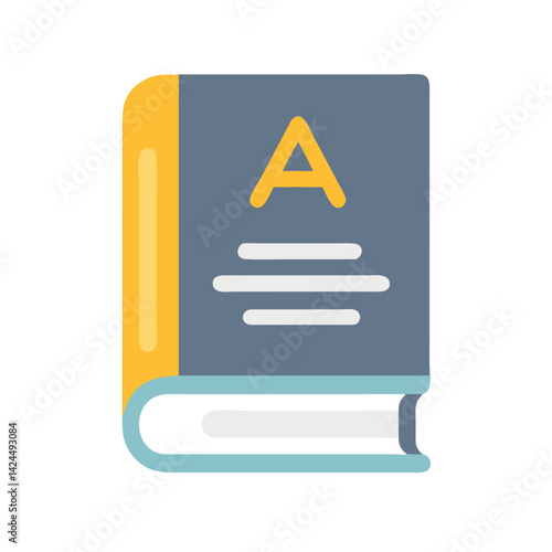 Dictionary Book Icon Representing Lexical Reference and Language Definitions