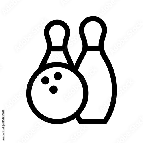 Icon of a bowling ball and pins representing the sport