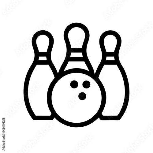 Icon of a bowling ball and pins representing the sport
