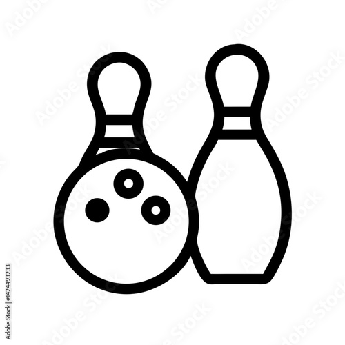 Icon of a bowling ball and pins representing the sport