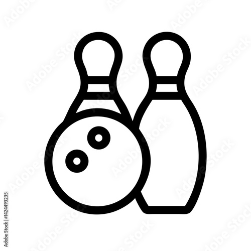 Icon of a bowling ball and pins representing the sport