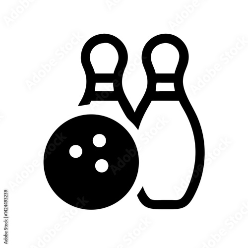 Icon of a bowling ball and pins representing the sport