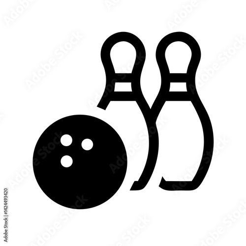 Icon of a bowling ball and pins representing the sport