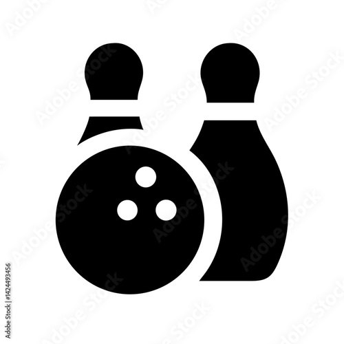 Icon of a bowling ball and pins representing the sport