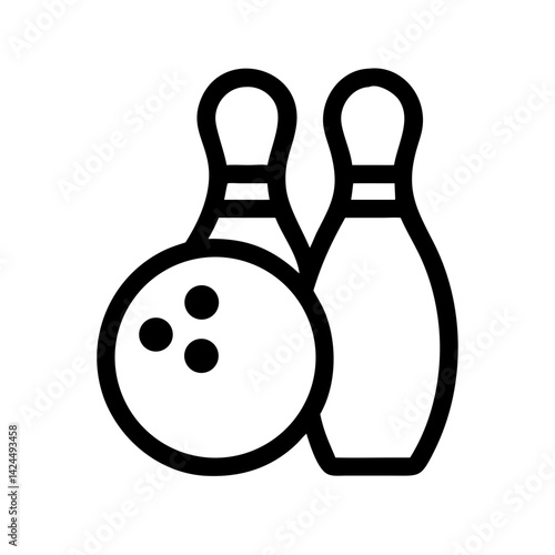 Icon of a bowling ball and pins representing the sport