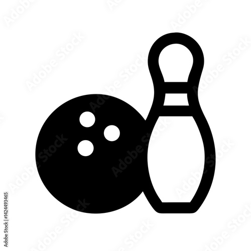 Icon of a bowling ball and pins representing the sport