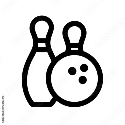 Icon of a bowling ball and pins representing the sport