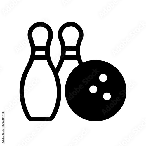 Icon of a bowling ball and pins representing the sport