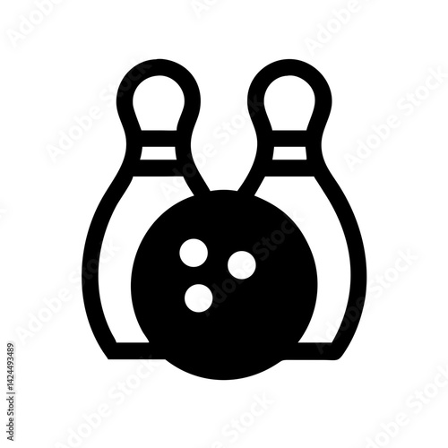 Icon of a bowling ball and pins representing the sport