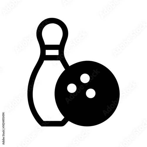 Icon of a bowling ball and pins representing the sport