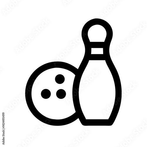 Icon of a bowling ball and pins representing the sport