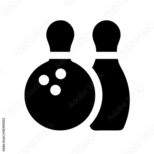 Icon of a bowling ball and pins representing the sport
