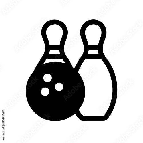 Icon of a bowling ball and pins representing the sport