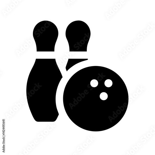 Icon of a bowling ball and pins representing the sport
