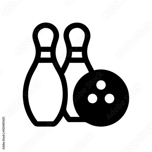 Icon of a bowling ball and pins representing the sport