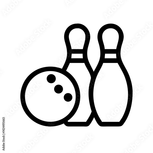 Icon of a bowling ball and pins representing the sport