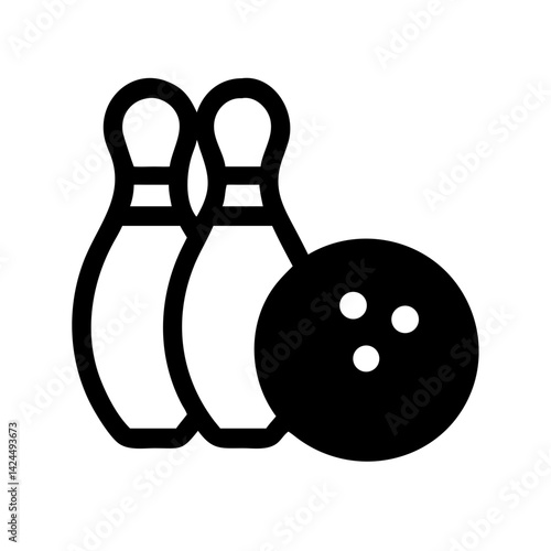Icon of a bowling ball and pins representing the sport
