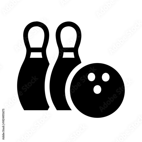 Icon of a bowling ball and pins representing the sport